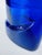 Royal Blue Vintage Cobalt Blue Flattened Glass Bottle Vase 19 Inch For Sale - Image 8 of 9