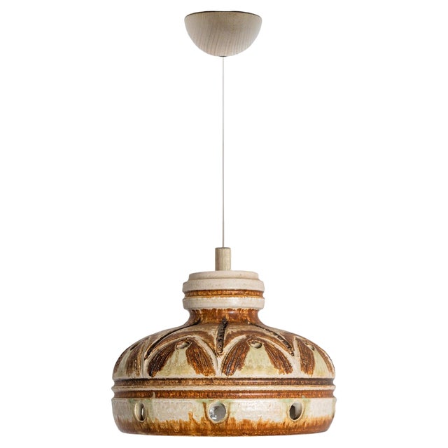 Ceramic Pendant Light, Denmark, 1970 For Sale