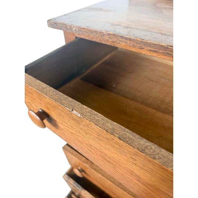 Early 20th Century Oak Five-Drawer Tall Chest of Drawers For Sale - Image 9 of 17