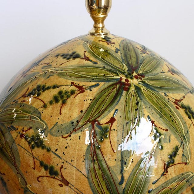 Large Hand-Glazed Ceramic Table Lamp, 1980s For Sale - Image 15 of 18