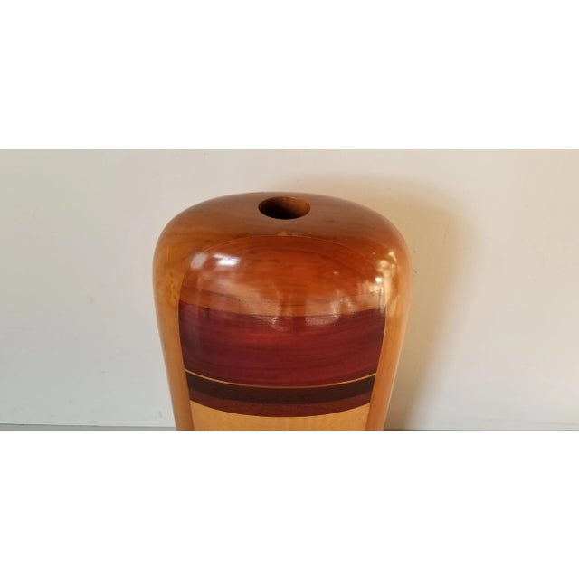 1970s Paul La Montagne Modernist Art Wood Vase For Sale - Image 5 of 10
