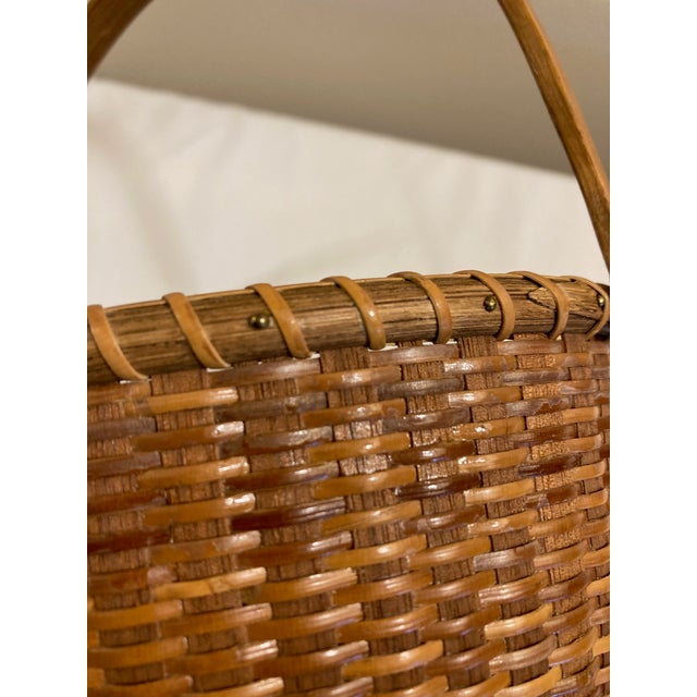 Wood Vintage Nantucket Lighthouse Basket (Signed) For Sale - Image 7 of 13
