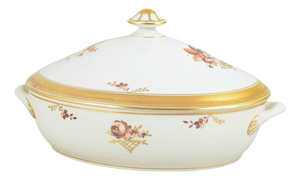Golden Basket Oval Tureen in Porcelain by Royal Copenhagen, 1964