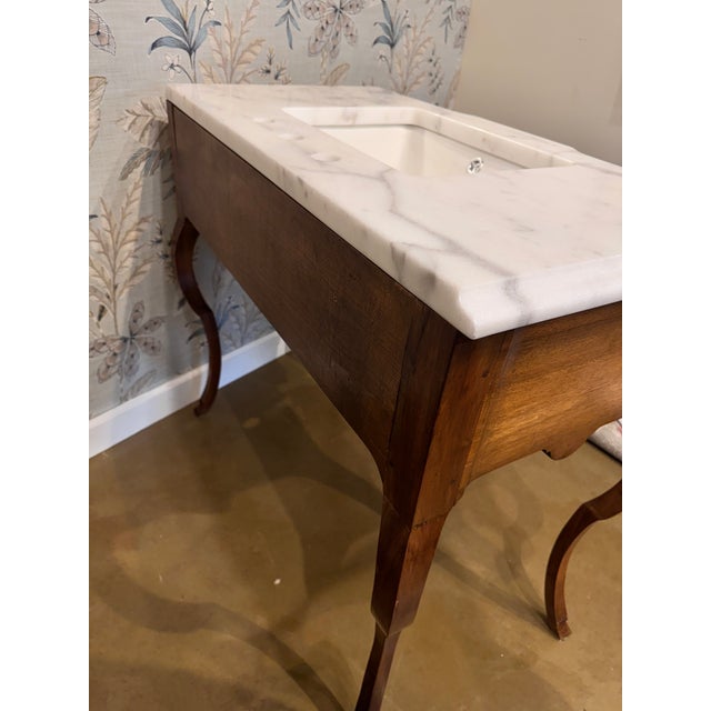 19th Century French Walnut Bath Vanity For Sale - Image 15 of 15