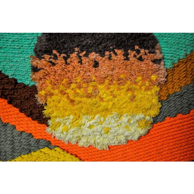 1970s Textured Macrame Wall Tapestry, Catalan Sunset, Spain, 1970s For Sale - Image 5 of 9