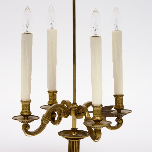 Brass Vintage Large French Empire Style Bouillotte Lamp For Sale - Image 8 of 9