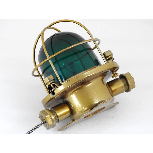 Nautical Marine Ship Light Brass Finish Ceiling Bulkhead Passageway Wall Deck For Sale - Image 4 of 9