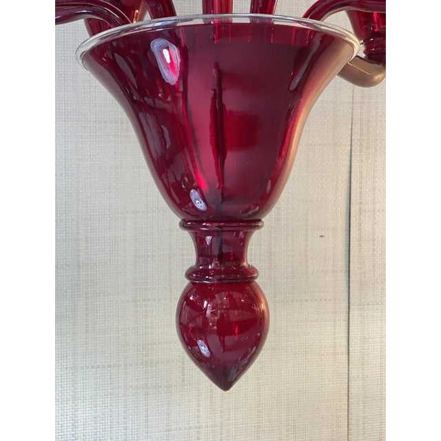 1990s contemporary translucent red murano glass chandelier contemporary translucent red murano glass chandelier murano...