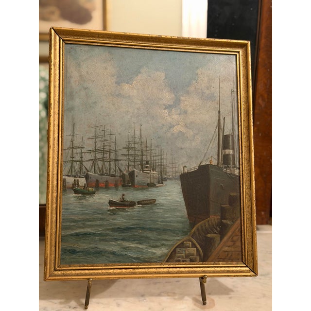Antique Ship Painting, Framed For Sale - Image 9 of 12