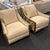 Two cream color, accent chairs Caracole gold leaf. Slightly used almost like new, few minor scratches $2000 a chair