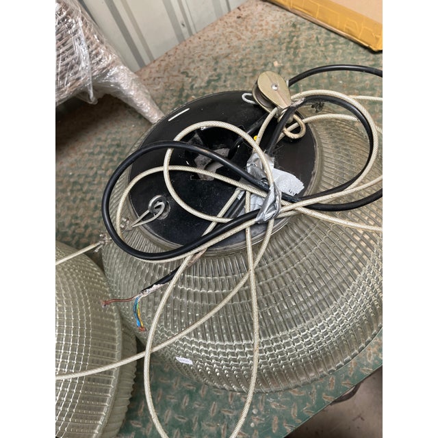 Rare pair of large mid 20th century french holophane globe pendant lights, h48cm (2) original holophane globe pendant...