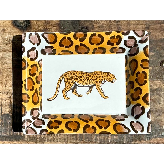 Exuding French sophistication and a touch of wild elegance, this Limoges porcelain valet tray by Patricia Deroubaix for...