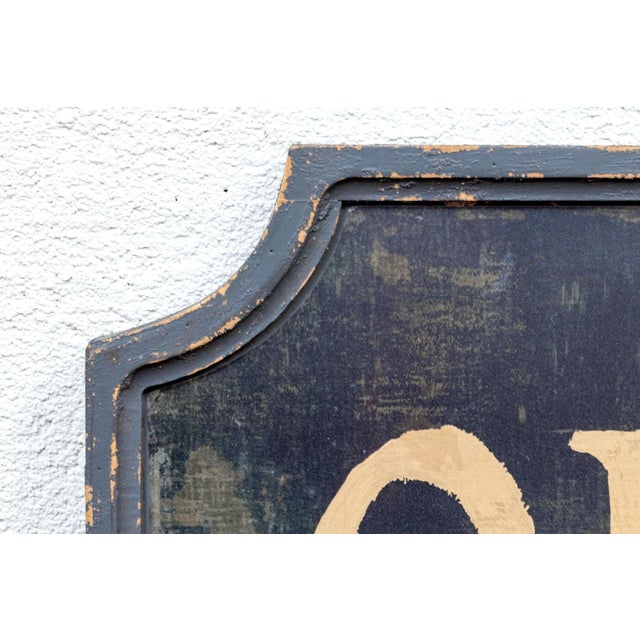 Mid 20th Century Vintage Industrial Decorative Wooden Directional “Office” Sign For Sale - Image 5 of 5