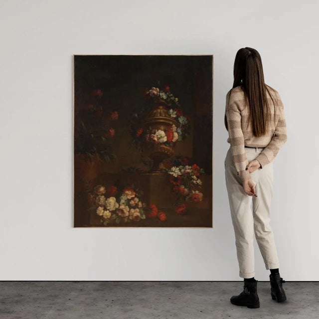 Early 18th Century Italian Artist, Still Life with Flowers, 1730, Oil on Canvas For Sale - Image 5 of 16