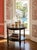 Hickory Chair Atelier Collection styled after 1940s French. This large and elegant round accent table or bar cart in a...