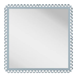 Fleur Home Carnival Gras Square Mirror in Parma Gray, 27x27 For Sale