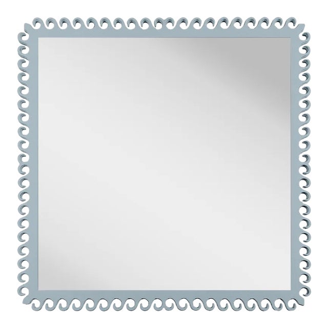 Fleur Home Carnival Gras Square Mirror in Parma Gray, 27x27 For Sale