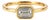 Mid 20th Century 14k Yellow Gold Bezel-Set 1 Carat Emerald Cut Diamond Ring, Size 7.5 For Sale