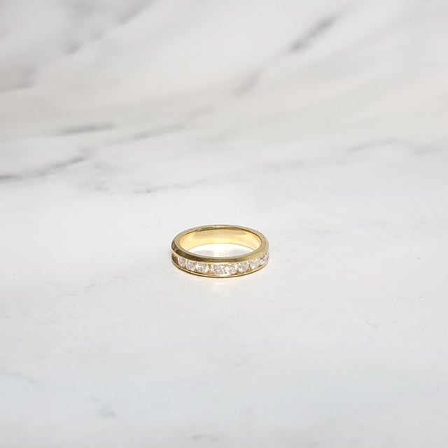 4MM One Carat Diamond Wedding Band, Size 8 For Sale - Image 4 of 5