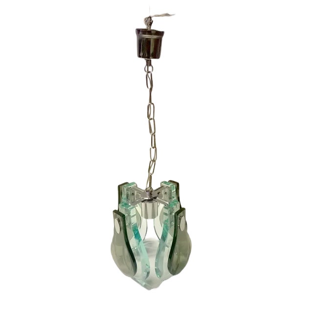 Crystal Art Glass Pendant Lamp, 1970s For Sale