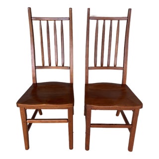 Hunt Country Mission Style Cherry Side Chairs - A Pair For Sale