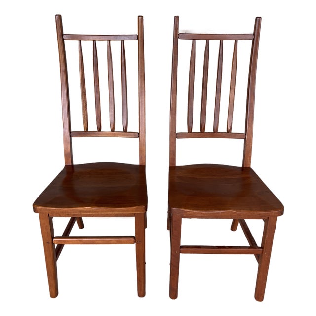 Hunt Country Mission Style Cherry Side Chairs - A Pair For Sale