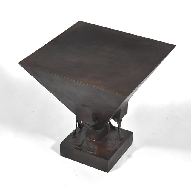 Metal Gene Summers Bronze F4 Side Table For Sale - Image 7 of 9