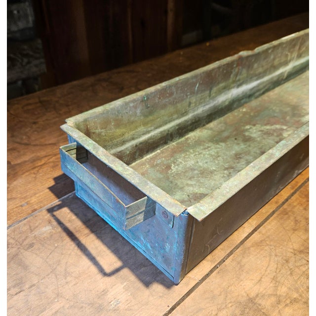 19th Century Hand-Fabricated Copper Processing Trough With Double Handles, 43" For Sale - Image 9 of 17