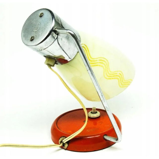 Czechoslovakian Art Deco Bedside Lamp from Napako, 1950s For Sale - Image 6 of 7