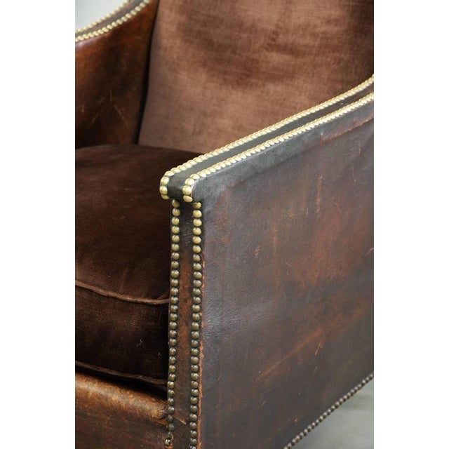 Art Deco Armchair in Velour and Decorative Nails For Sale - Image 11 of 15