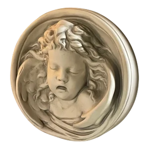 3d Plaster Cherub Sculptural Wall Hanging