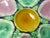 Antique English majolica oyster plate, c.1900 Featuring six shell shaped wells in turquoise and lilac around a central...