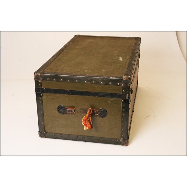 Vintage Green Military Foot Locker Trunk Chairish