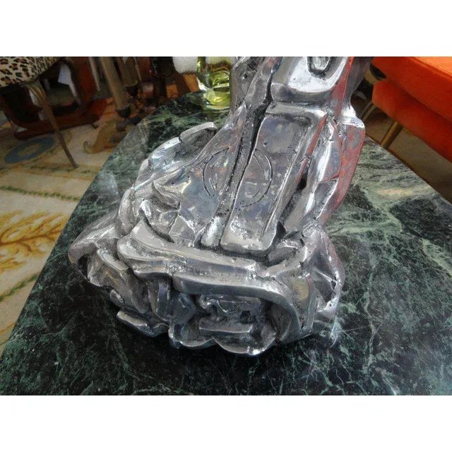 1970s 1970's Vintage Gary Brandt Signed Abstract Brutalist Sculpture For Sale - Image 5 of 13