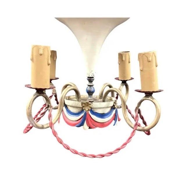 Mid 20th Century Maison Jansen Toleware Hot Air Balloon Chandelier, Mid Century French For Sale - Image 5 of 8