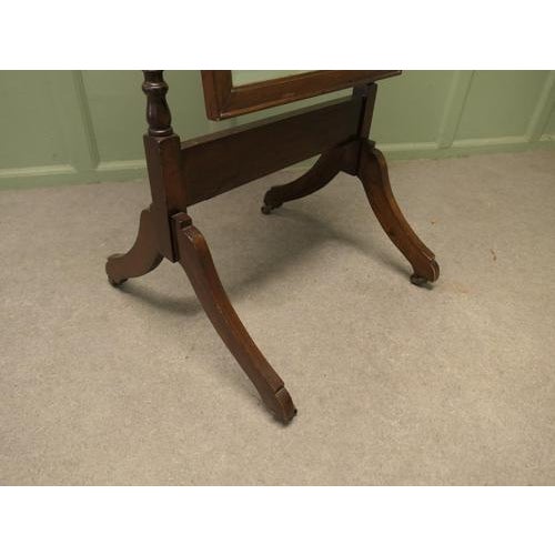 Wood Edwardian Walnut Cheval Mirror, 1930 For Sale - Image 7 of 8