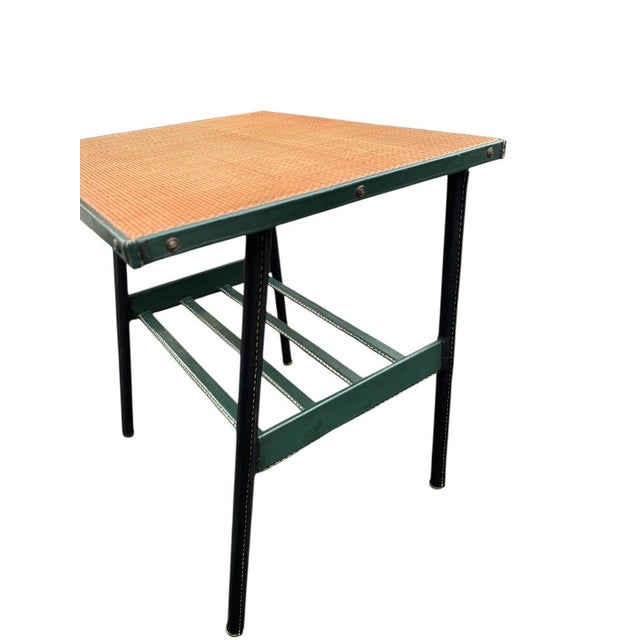 Stitched Side Table by Jacques Adnet, 1950 For Sale - Image 9 of 10