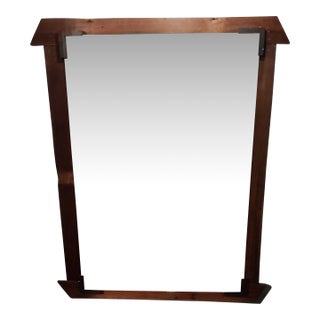 Stunning 5x4' Custom Redwood Mirror – 1950s Vintage & Local Artistry For Sale