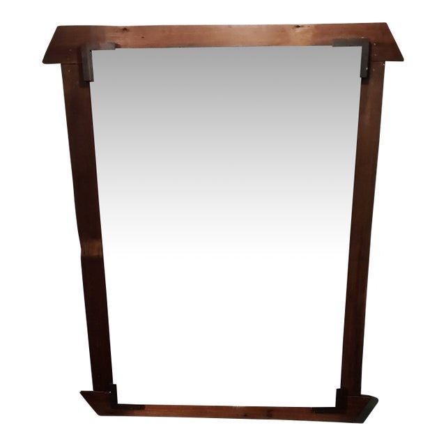 Stunning 5x4' Custom Redwood Mirror – 1950s Vintage & Local Artistry For Sale