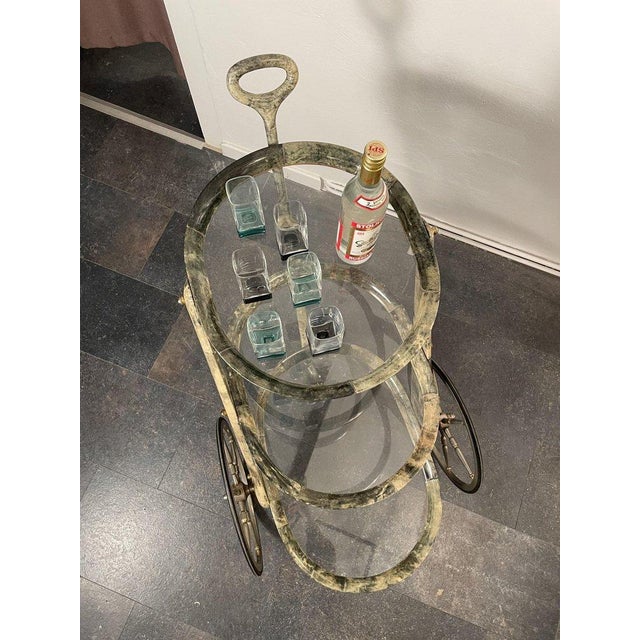 Gray Serving Bar Cart by Aldo Tura, Italy, 1970s For Sale - Image 8 of 9