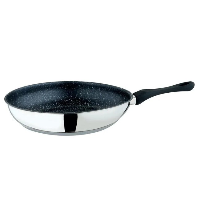 Contemporary Mepra Frying Pan Cm.32 Fantasia Stone Black Fantasia Stone 13" 18/10 Stainless Steel Non-stick Frying Pan For Sale - Image 3 of 3