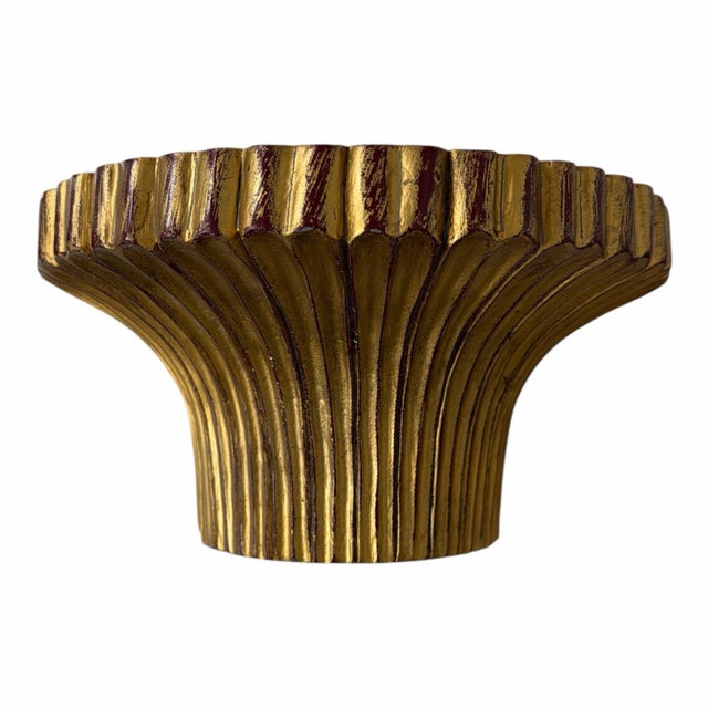 Vintage fluted column design decorative wall brackets , display shelves. Gold finish with some red base showing through....
