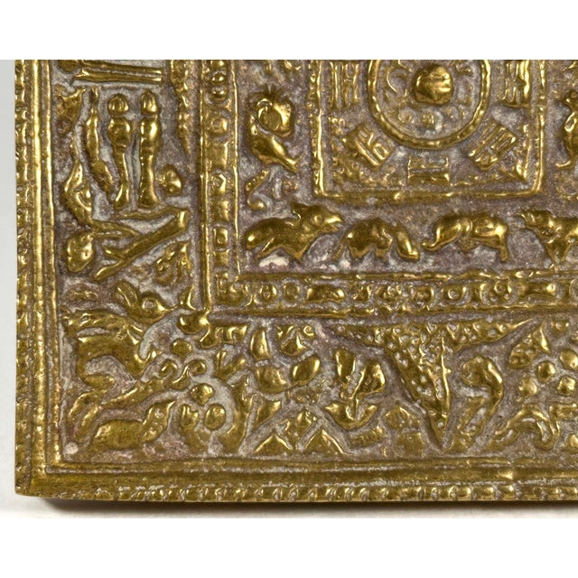 Antique Tibetan Dharma Zodiac Mandala Talisman Finial Pull For Sale - Image 4 of 14
