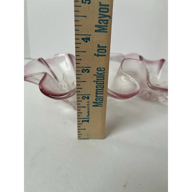 Pink Mikasa Rosella Pink Frosted Glass Divided Dish, Romantic Floral Vanity or Entertaining Tray For Sale - Image 8 of 10