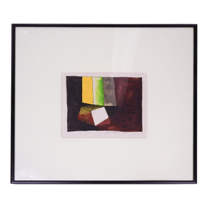 1983 Abstract Block Watercolor and Ink Painting