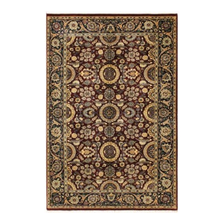 Classic 1990's Pak-Persian Maroon/Blue Wool Rug - 4'7'' X 7'3'' For Sale