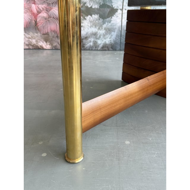 Mid-Century Modern Walnut and Glass Coffee Table by Hainke, 1970s For Sale - Image 9 of 16