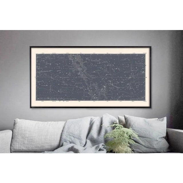 This very wide format print is based on a restored and very rare Antique German Constellation Map from 1849, and has bold...