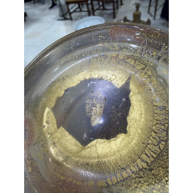 Glass Arnaldo Zanella Murano Glass Bowl Signed 6x8 For Sale - Image 7 of 9