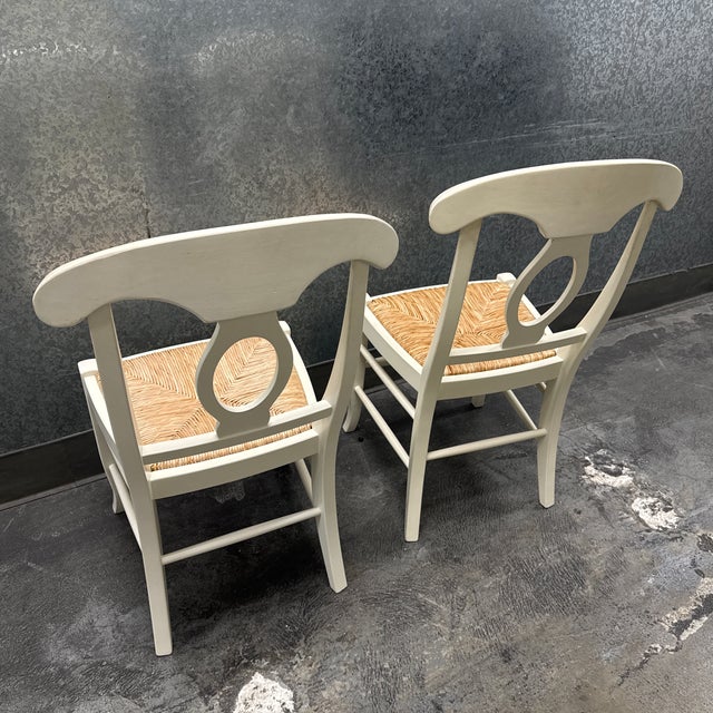Wood Pottery Barn Shayne Drop Leaf Table + Pair of Napoleon Side Chairs, Set of Three For Sale - Image 7 of 12